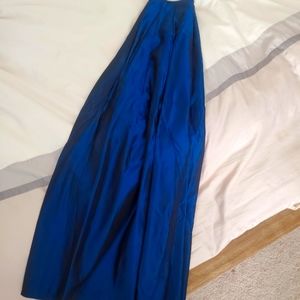 Floor length navy skirt